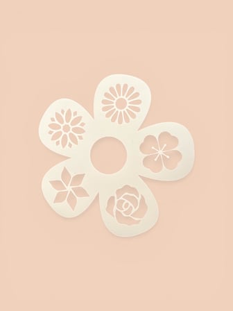 6sı 1 Arada Çiçek Motifli Çok Amaçlı Stencil – Pasta, Seramik ve Hobi Şablonu