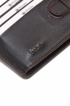 Ancora Leather Hakiki Deri-Minimal Tasarım Kartlık-26205-Kişiye Özel İsim Baskılı
