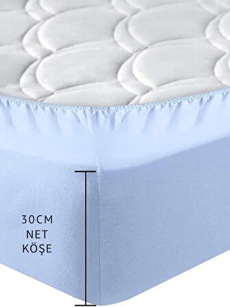 120X200 Lastikli Fitted Çarşaf %100 Pamuk Penye