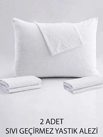 50X70 %100 Pamuk Sıvı Geçirmez 2 Adet Yastık Alezi