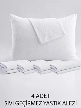 50X70 %100 Pamuk Sıvı Geçirmez 4 Adet Yastık Alezi