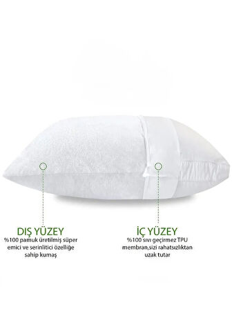 50X70 Polyeseter Sıvı Geçirmez Yastık Alezi 1 Adet