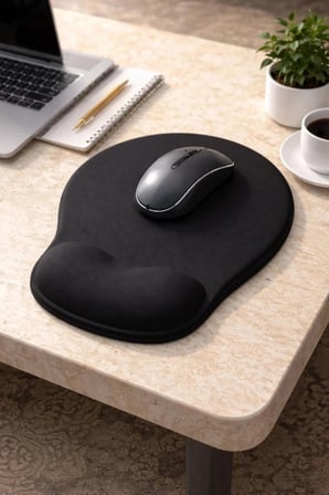 BLACK FLEX MEMORY FOAM ERGONOMİK BİLEK DESTEKLİ SİYAH MAUSE PAD