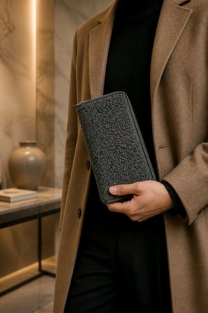 Monalisa Home Antrasit Peluş Tasarım Fermuarlı Cüzdan