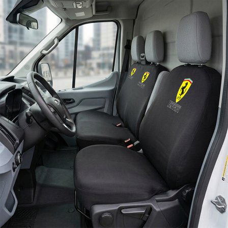 Ford Transit Siyah Penye Oto Koltuk Kılıfı - FERRARI Baskılı