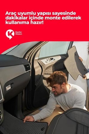 BMW X3 F25 2010-2017 Uyumlu 3D Özel Kesim Koku Yapmaz Su Geçirmez Havuzlu EVA Oto Paspas - Siyah
