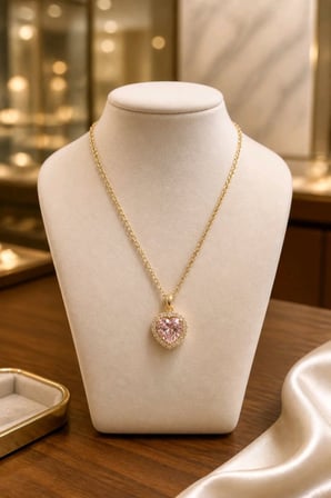Gold Renk Lüks Zirkon Taşlı Figürlü Gösterişli Kolye