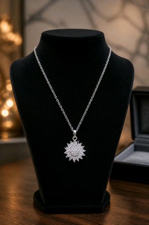 Lüks Zirkon Taşlı Figürlü Gösterişli Dönen Kolye