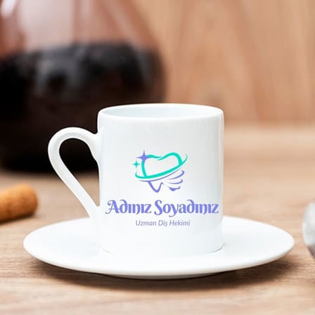 Diş Hekimine Hediye İsme Özel Türk Kahvesi Fincan
