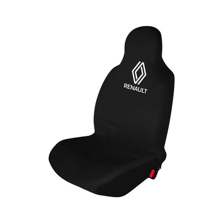 Siyah Penye Oto Ön ve Arka Koltuk Kılıfı - Renault (Yeni) Marka Logo Baskılı