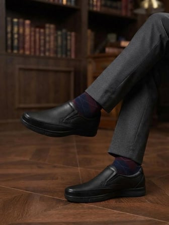 Slope 3960 Siyah Comfort Ortopedik Bağcıksız Günlük Erkek Ayakkabı