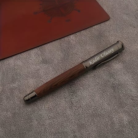 Kişiye Özel İsim Yazılı Gül Ağacı Ahşap Gövdeli Prestij Kalem ve Kutusu