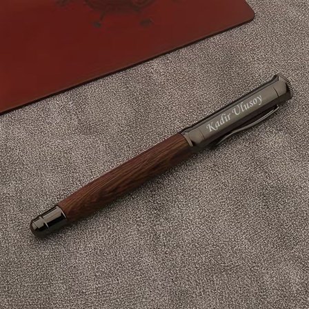 Kişiye Özel İsim Yazılı Gül Ağacı Ahşap Gövdeli Prestij Kalem ve Kutusu