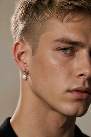 Yıldız Figürlü 316 L Çelik Lüks Unısex Piercıng