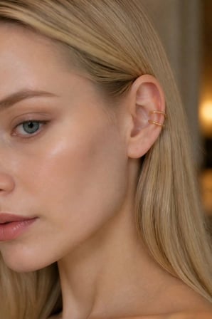 Sarı Renk Mıknatıslı Kulak Piercıng
