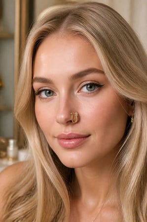 Sarı Renk Sıkıştırmalı Burun Kulak Piercıng