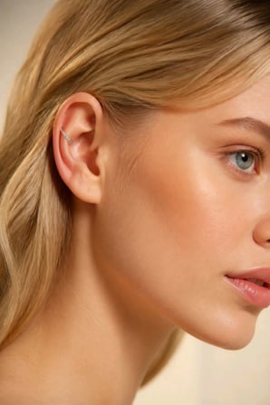 Gümüş Renk Sıkıştırmalı Burun Kulak Piercıng