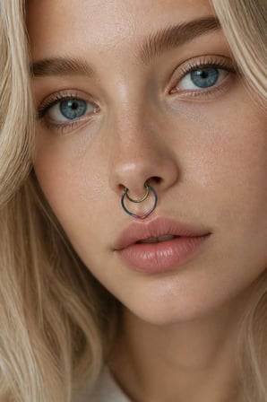 Gümüş Renk Sıkıştırmalı Burun Kulak Piercıng