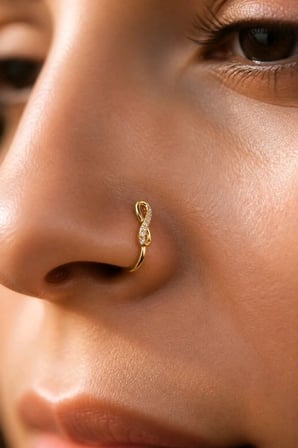Sarı  Renk Sıkıştırmalı Burun Kulak Piercıng