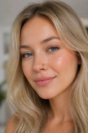 Sarı  Renk Sıkıştırmalı Burun Kulak Piercıng