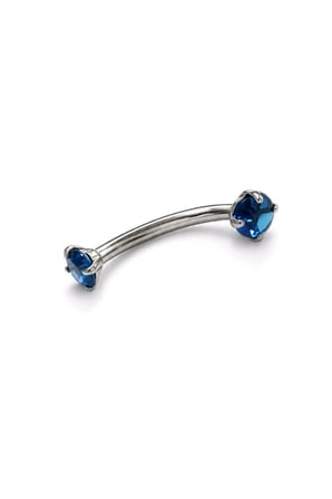 gümüş renk  taşlı unısex kaş piercıng