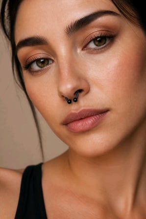 On mm 2 Adet Yarım Ay Siyah Unısex Pirsıng