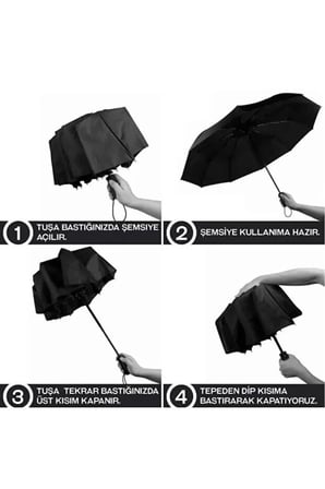 Monalisa Home  8 Telli  Lacivert Tam Otomatik Şemsiye