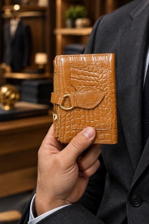 GRİ Dügmeli Mıknatıslı  Erkek Cüzdanı