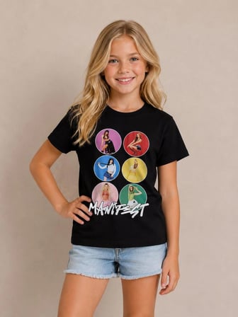 MANİFEST BASKILI OVERSİZE KIZ ÇOCUK YAZLIK TİŞÖRT