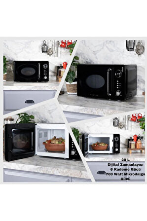 VESTEL MD 20 YD Retro Siyah Mikrodalga Fırın