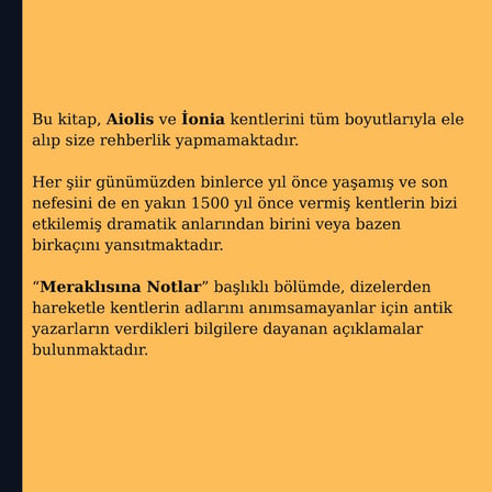 Antik Kentler: Aiolis ve İonia Şiirleri ile Meraklısına Notlar