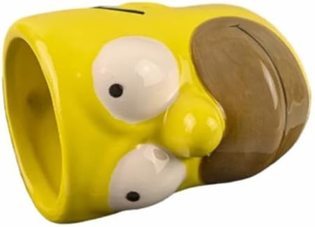 The Simpsons 3D Seramik Kupa Bardak, Sarı, Karakter Tasarımlı, Geniş Kulplu