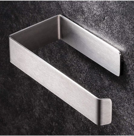Paslanmaz Çelik Havluluk ve Tuvalet Kağıdı Askısı SET INOX Kendinden Yapışkanlı Anında Kolay Montaj Vida Yok!