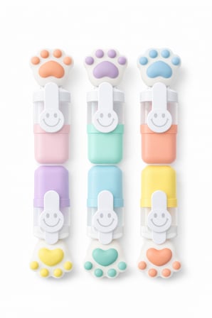 Sevimli Tatlım Fosforlu Mini Keçeli Kalem - 6lı set - Kedi tırnağı-fosfor01