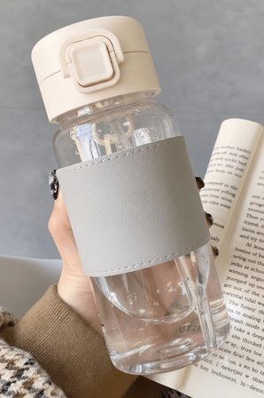 500 ml Pipetli Plastik Suluk- deri kaplamalı-taşınabilir-sızdırmaz-öğrenciler uygun