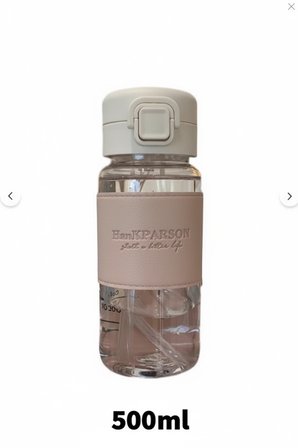 500 ml Pipetli Plastik Suluk- deri kaplamalı-taşınabilir-sızdırmaz-öğrenciler uygun Pembe