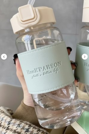 500 ml Pipetli Plastik Suluk- deri kaplamalı-taşınabilir-sızdırmaz-öğrenciler uygun Yeşil
