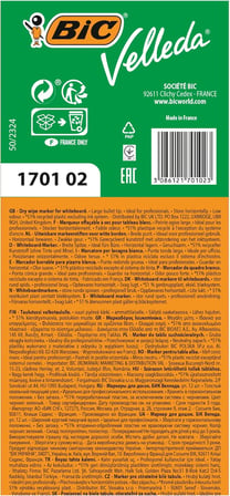 Velleda 1701 Eco Yuvarlak Uçlu Beyaz Tahta Kalemi, Yeşil, 12'li Kutu