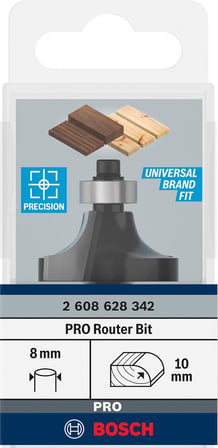 Professional Ahşap İçin Standart Yuvarlak Frezesi (Ahşap, Yarıçap 8 Mm, Çalışma Uzunluğu, El Frezesi Aksesuarı)