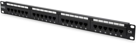 Dk-91624U Cat 6 Sınıf E Bağlantı Panosu, Korumasız 24 Portlu Rj45, 8P8C, Lsa, 1U, Raf Tipi, Renk Siyah Ral 9005