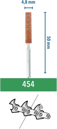 454 Zincirli Testere Bileme Taşı, Orta Boy, 4,8 mm, 3'lü