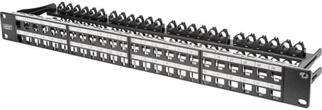 Patch Panel - Modüler - Keystone Modülleri için - 19 inç - 24 Port - Korumalı - Raf Montajı 1HE - V1 - Gri