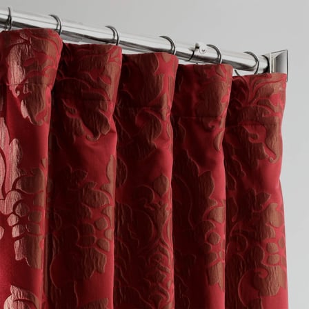 Half Price Drapes Oturma Odası için Tasarımcı Damask Perdeleri - Suni İpek 120 X 226 (1 Panel), JQCH-201268-96, Astoria Kırmızı ve Bronz