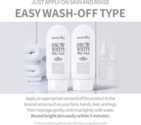 Key Snow White Milky Pack 200gr - Vücut İçin Cilt Beyazlatıcı Wash Off Maske