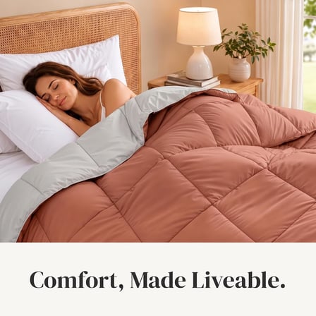 sahilde tekstil Wende kuştüyü alt yün, polyester, turuncu Rost/Oatmeal, King
