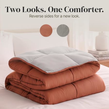 sahilde tekstil Wende kuştüyü alt yün, polyester, turuncu Rost/Oatmeal, King