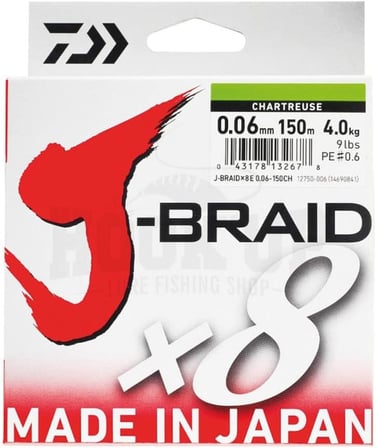 J-Braid X8 Chartreuse İp Olta Misinası 150Mt