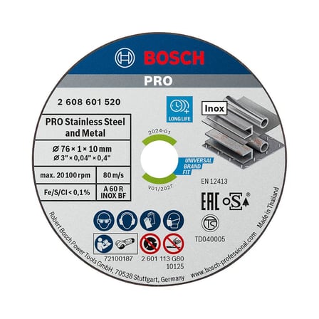 Professional Accessories 5 adet kesme diski (Inox uzmanı, 10 mm yuvalı açılı taşlama makinesi için aksesuar)