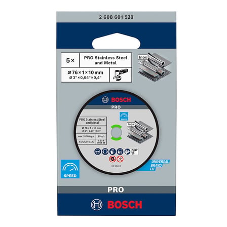 Professional Accessories 5 adet kesme diski (Inox uzmanı, 10 mm yuvalı açılı taşlama makinesi için aksesuar)