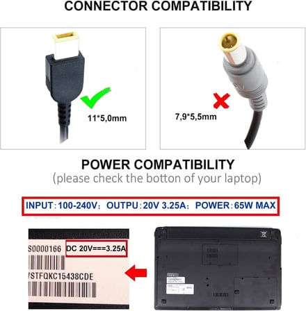 Lenovo Güç Kaynağı için Şarj Cihazı 65W 20V 3,25A Dizüstü Bilgisayar Şarj Kablosu Lenovo ThinkPad T440 T440s X270 G70 G710 IdeaPad Flex 2 3 Yoga 11 11S Adlx65nlc3a için AC Adaptör 11mm*5,0mm